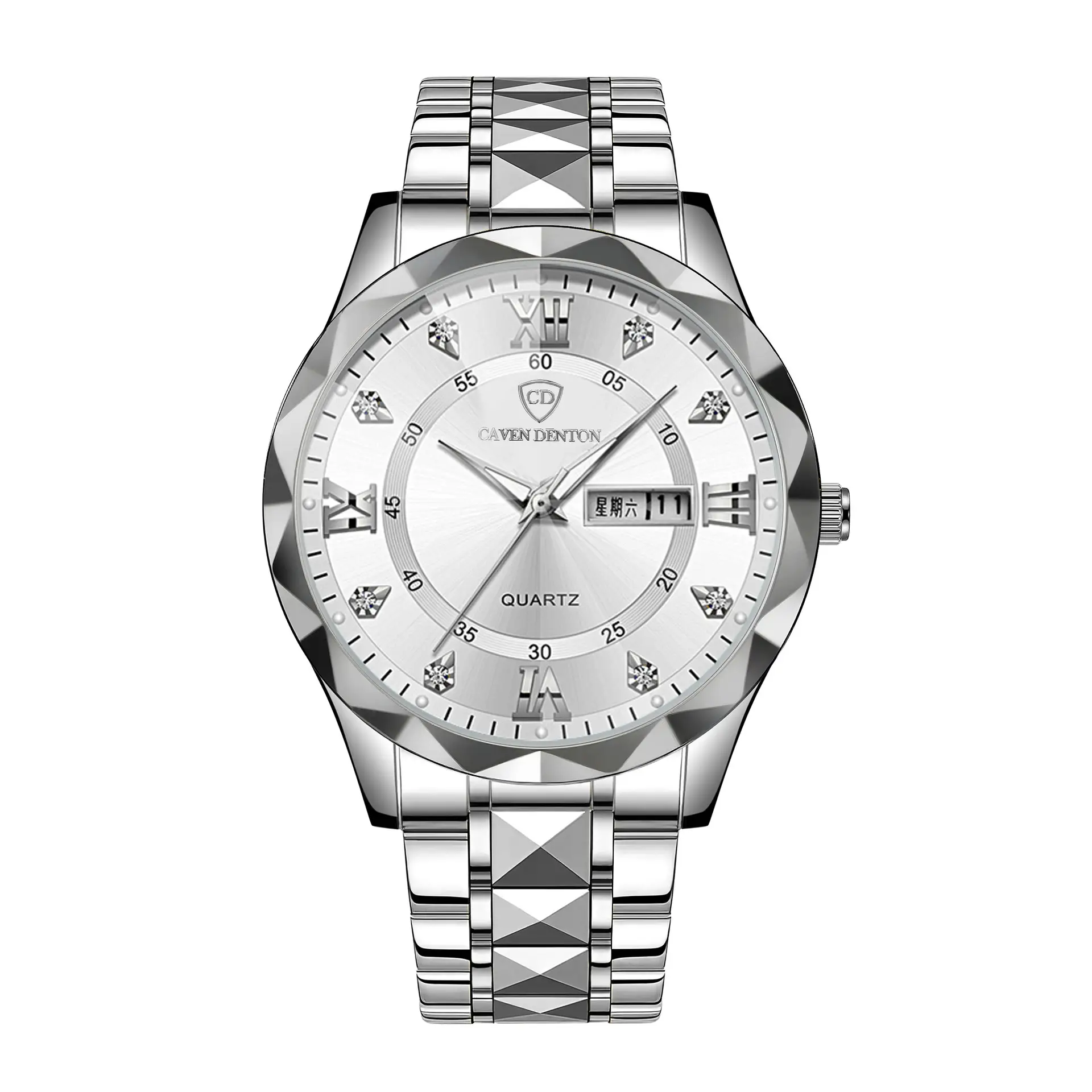 Men's Waterproof Dual Calendar Quartz Watch Blue Dial - Image 6