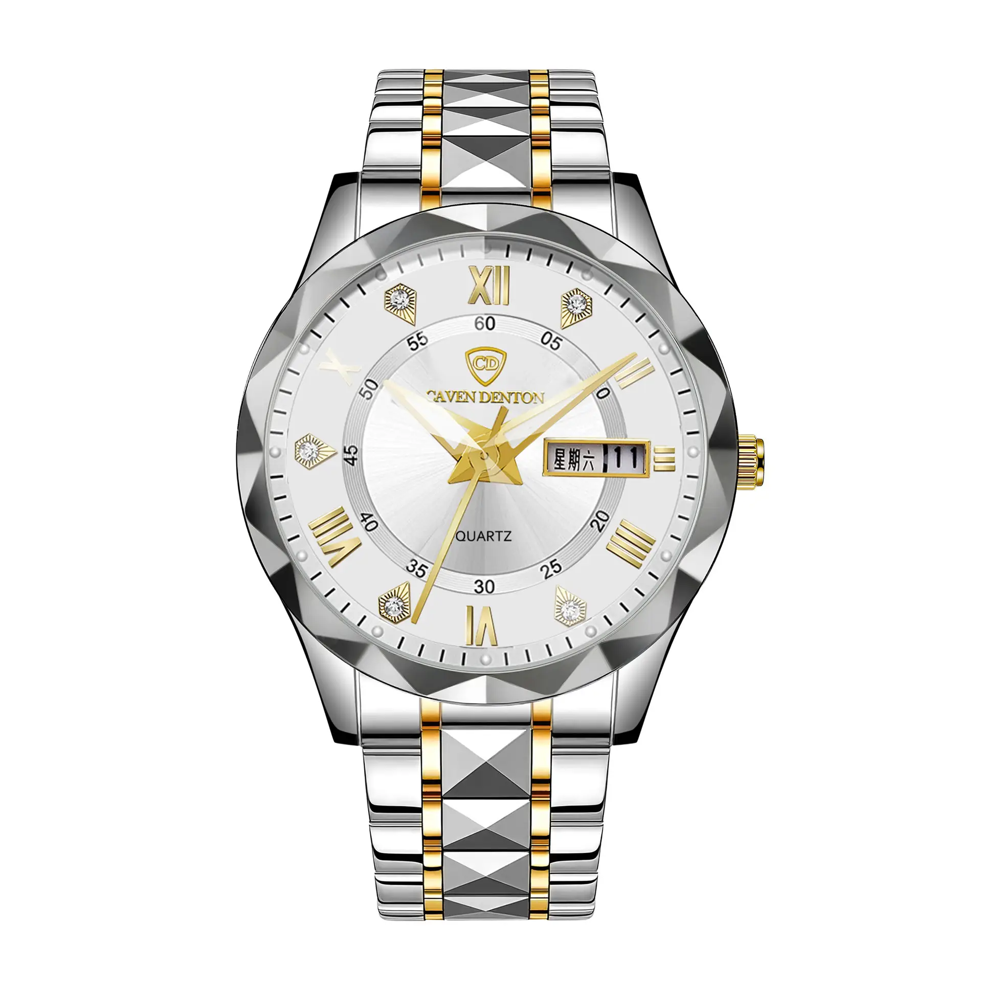Men's Waterproof Dual Calendar Quartz Watch Blue Dial - Image 7