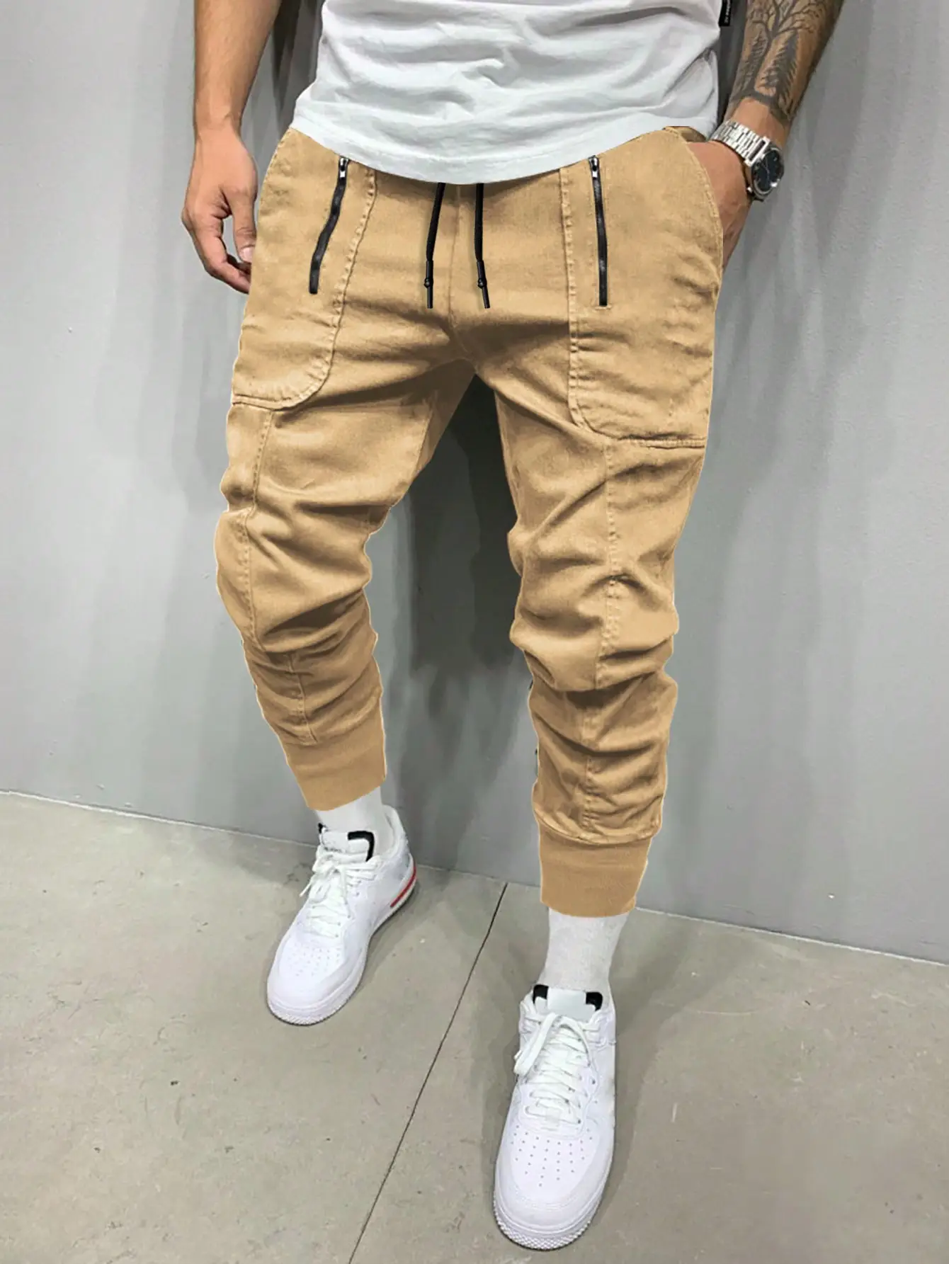 Men Black Jogger Pants Summer Casual European Size — feature 2