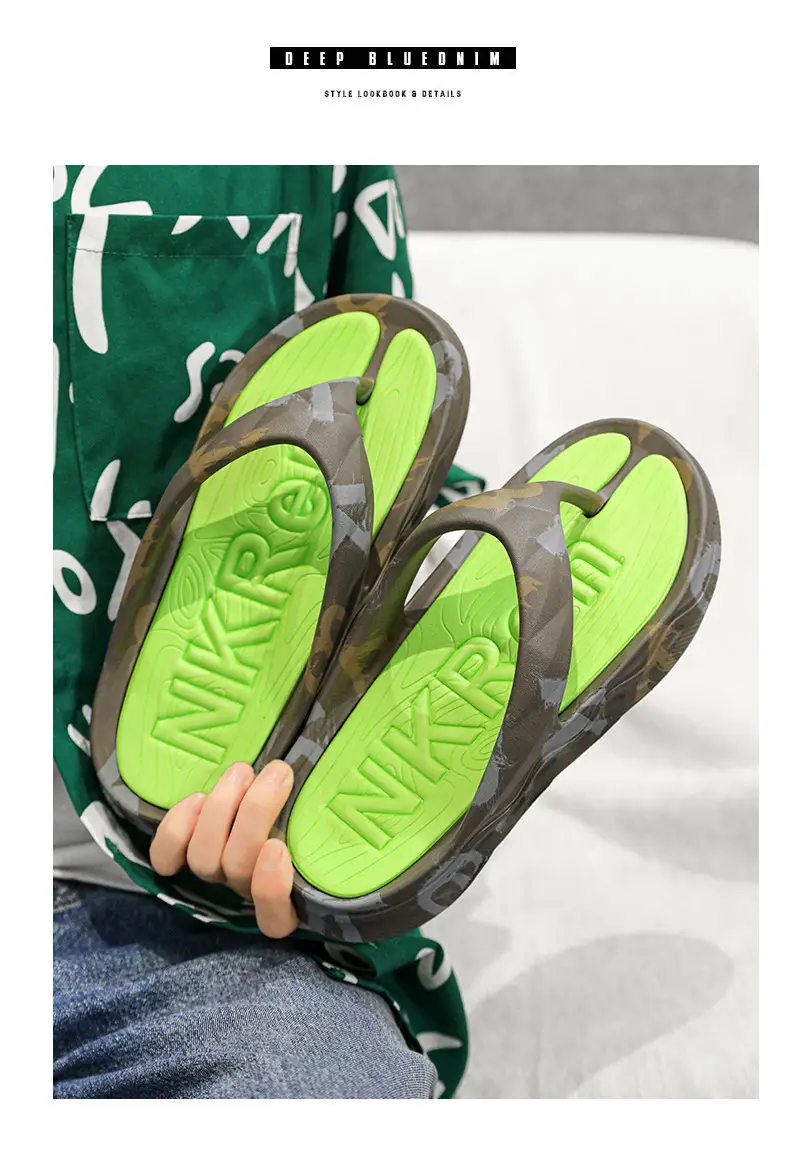 Thick-soled flip-flops men's summer outdoor crossing south net red clip-on sandals non-slip wear-resistant seaside casual beach shoes — feature 21