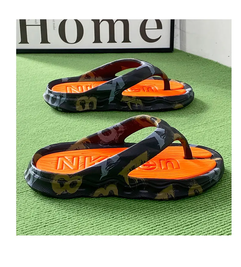 Thick-soled flip-flops men's summer outdoor crossing south net red clip-on sandals non-slip wear-resistant seaside casual beach shoes — feature 25