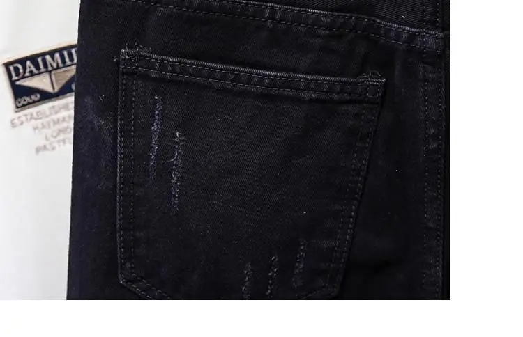 Black Ripped Splash Ink Slim Fit Shorts for Men — feature 9