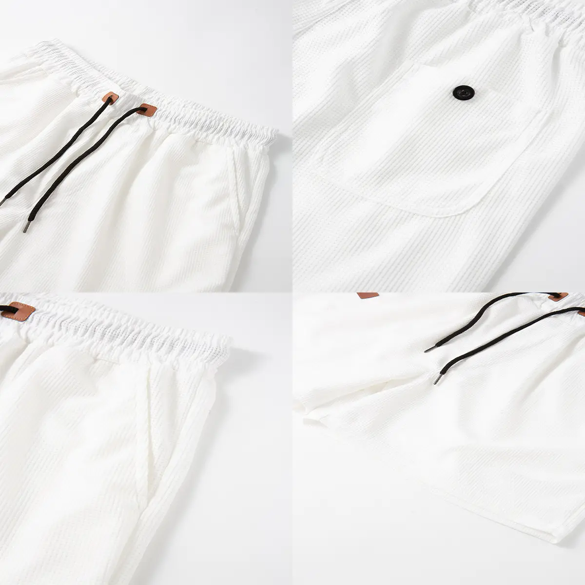 Men's Light Grey Waffle Shorts Cross-border Summer — feature 15