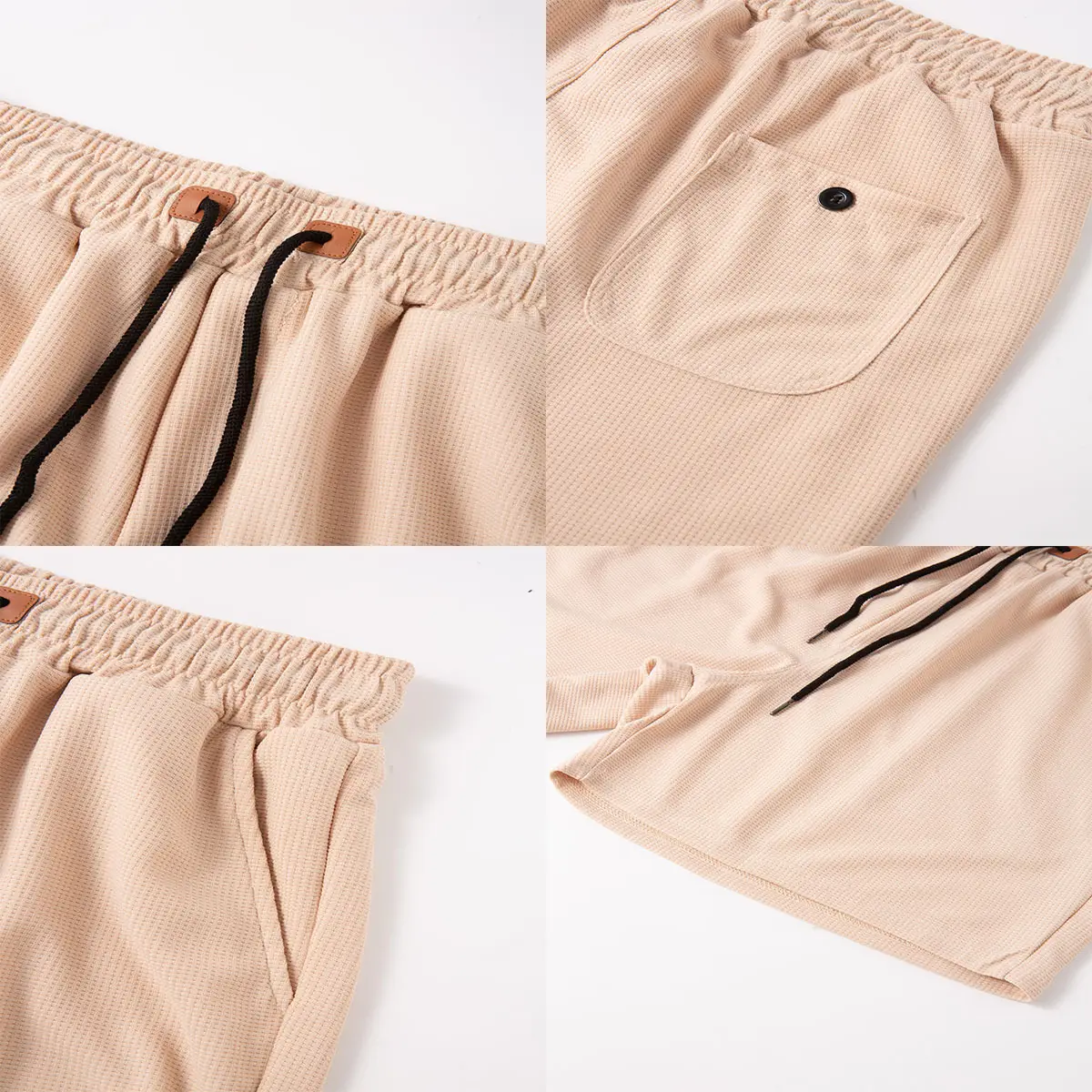 Men's Light Grey Waffle Shorts Cross-border Summer — feature 25