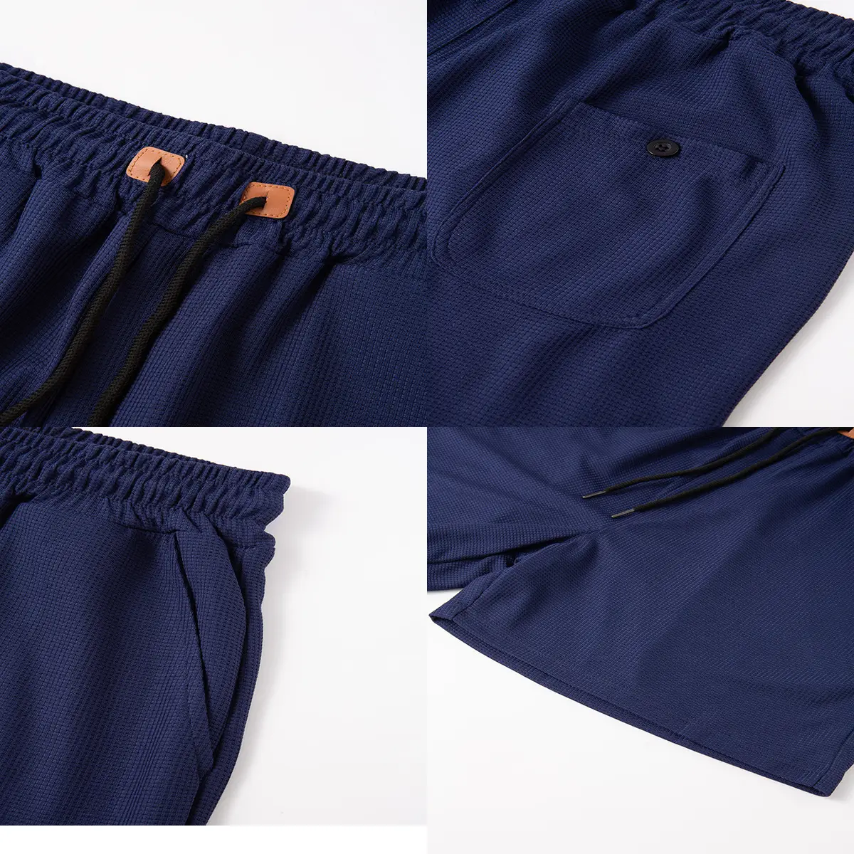 Men's Light Grey Waffle Shorts Cross-border Summer — feature 35