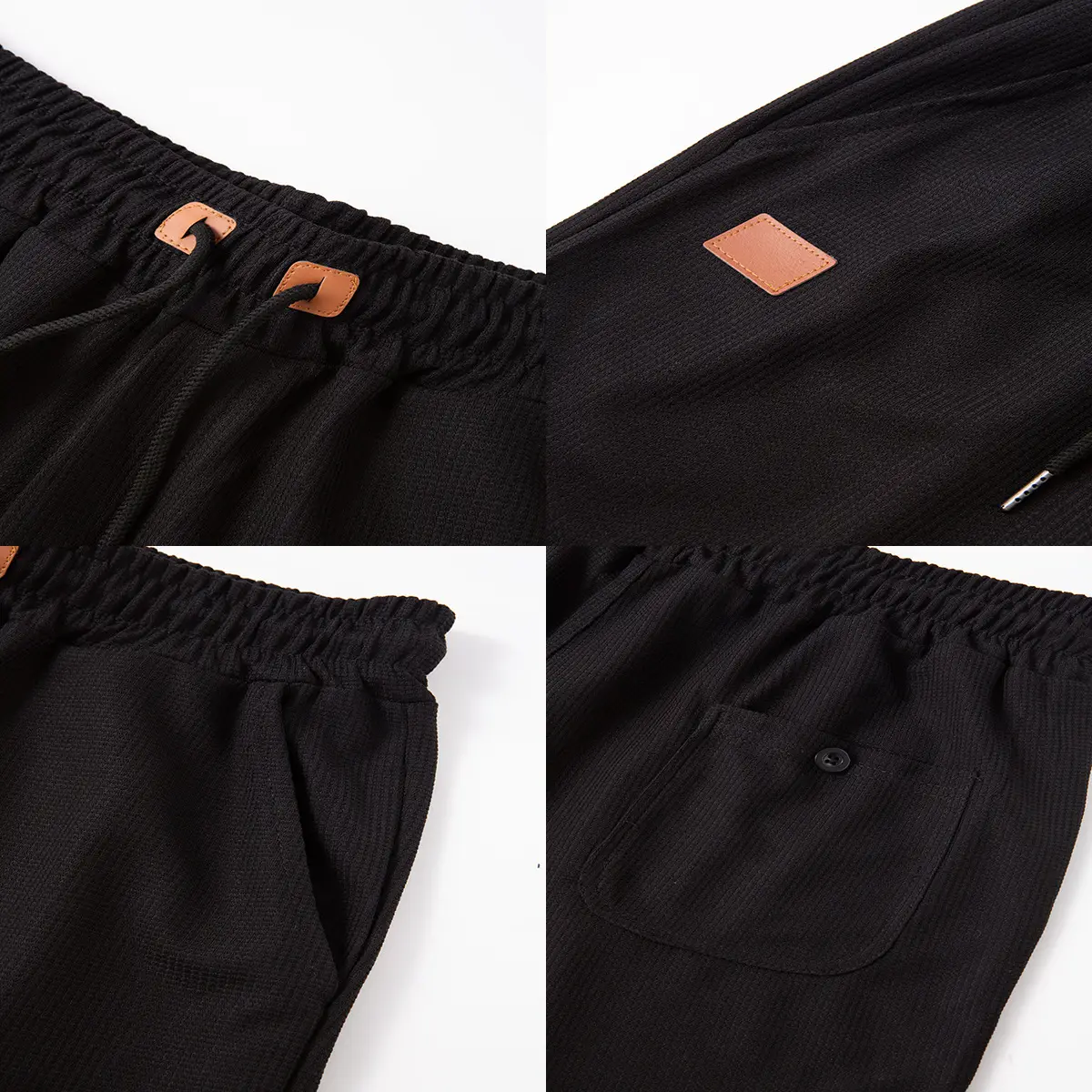 Men's Light Grey Waffle Shorts Cross-border Summer — feature 7