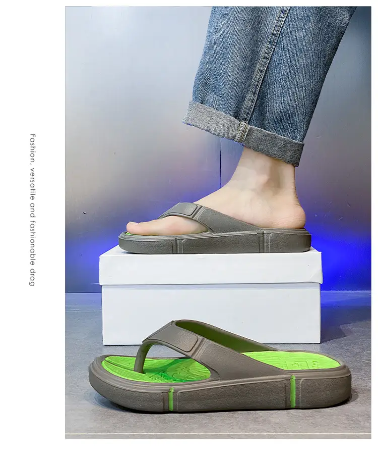 Flip Flops Men's Summer Outer Wear Soft Sole Casual Flip-on Sports Slippers Men's Thick Sole Outdoor Beach Sandals — feature 10