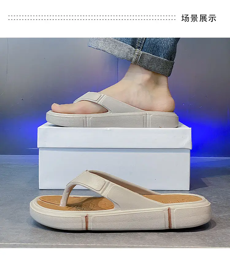 Flip Flops Men's Summer Outer Wear Soft Sole Casual Flip-on Sports Slippers Men's Thick Sole Outdoor Beach Sandals — feature 15