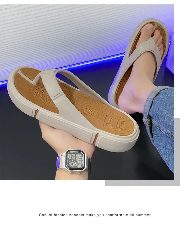 Flip Flops Men's Summer Outer Wear Soft Sole Casual Flip-on Sports Slippers Men's Thick Sole Outdoor Beach Sandals — feature 18