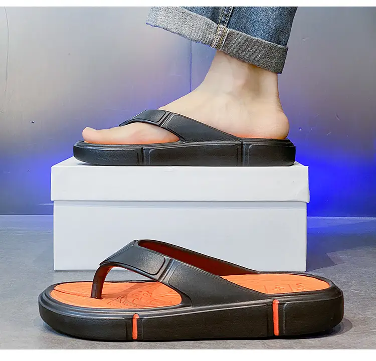 Flip Flops Men's Summer Outer Wear Soft Sole Casual Flip-on Sports Slippers Men's Thick Sole Outdoor Beach Sandals — feature 19