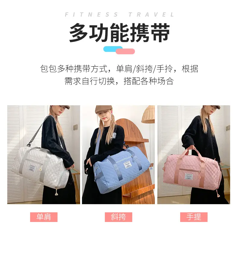 White Crossbody Gym Bag Women Waterproof Travel Bag — feature 10