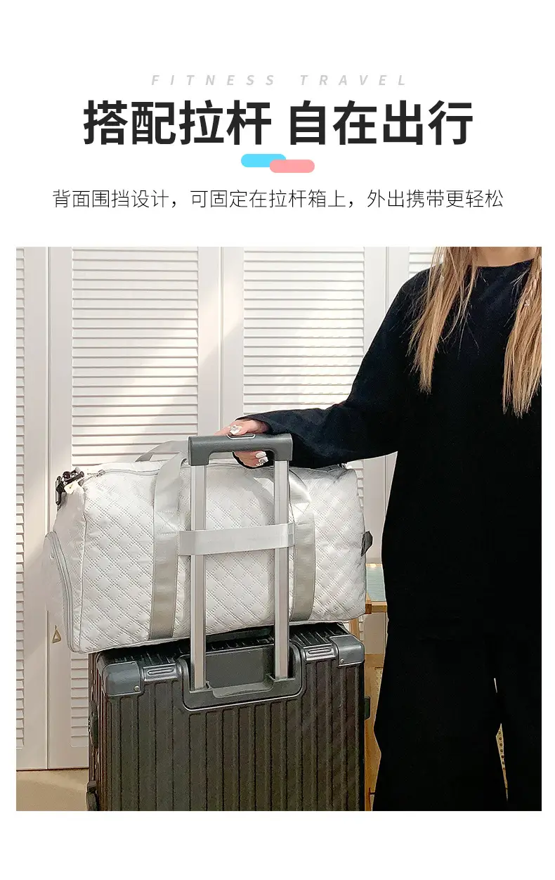 White Crossbody Gym Bag Women Waterproof Travel Bag — feature 11
