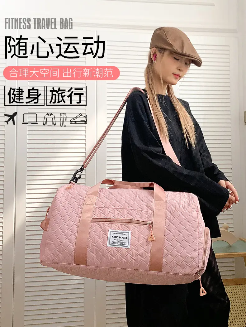 White Crossbody Gym Bag Women Waterproof Travel Bag — feature 2