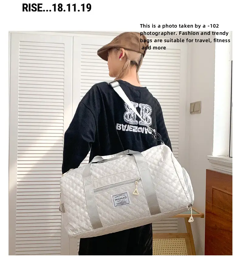 White Crossbody Gym Bag Women Waterproof Travel Bag — feature 20