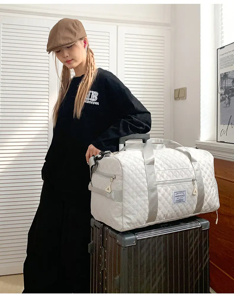 White Crossbody Gym Bag Women Waterproof Travel Bag — feature 34