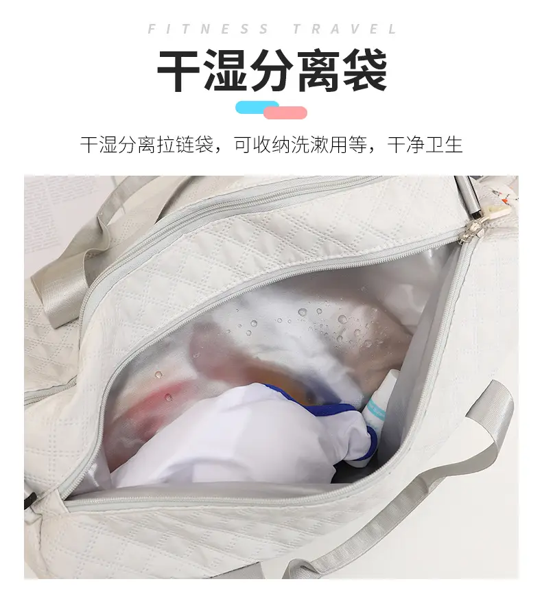 White Crossbody Gym Bag Women Waterproof Travel Bag — feature 7