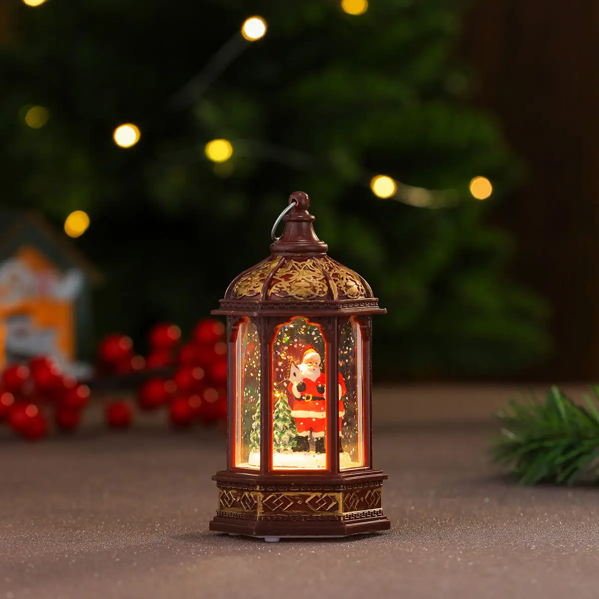 Christmas Snow Hexagonal Night Light with Colorful Glow — feature 10