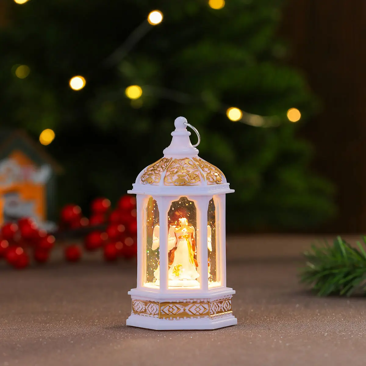 Christmas Snow Hexagonal Night Light with Colorful Glow — feature 13