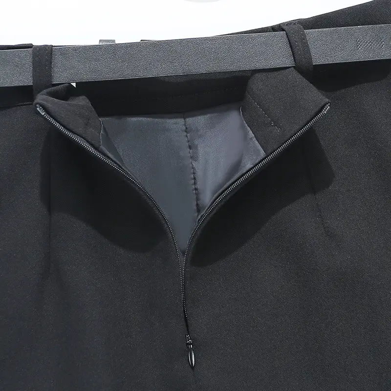 Grey High Waist Split A-Line Skirt with Belt 2024 — feature 6