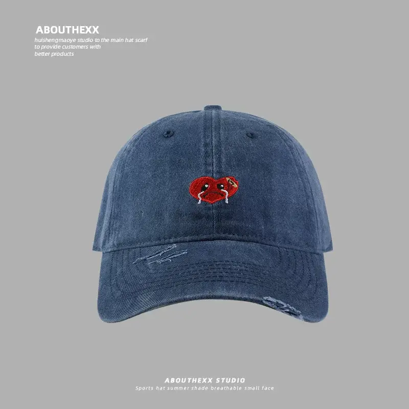 Female Cartoon Embroidered Washed Old Peaked Cap — feature 7