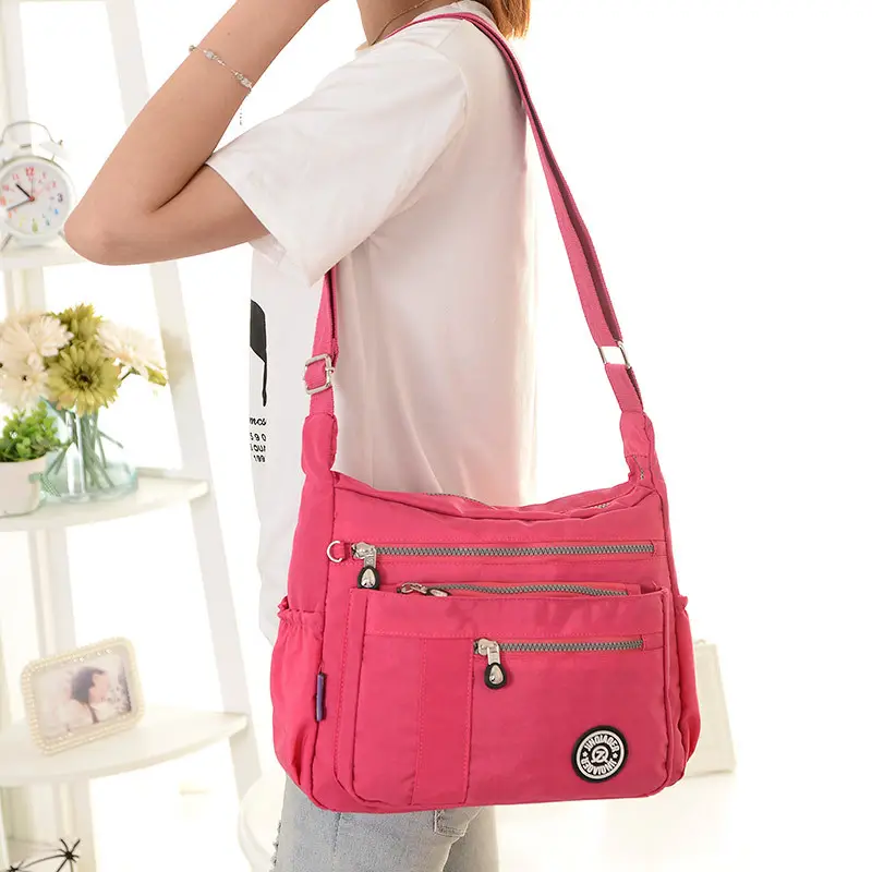 Women's Lightweight Wash Nylon Crossbody Bag Turquoise — feature 5