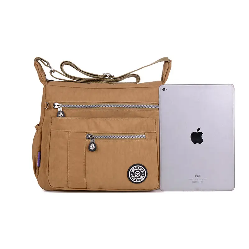 Women's Lightweight Wash Nylon Crossbody Bag Turquoise — feature 7