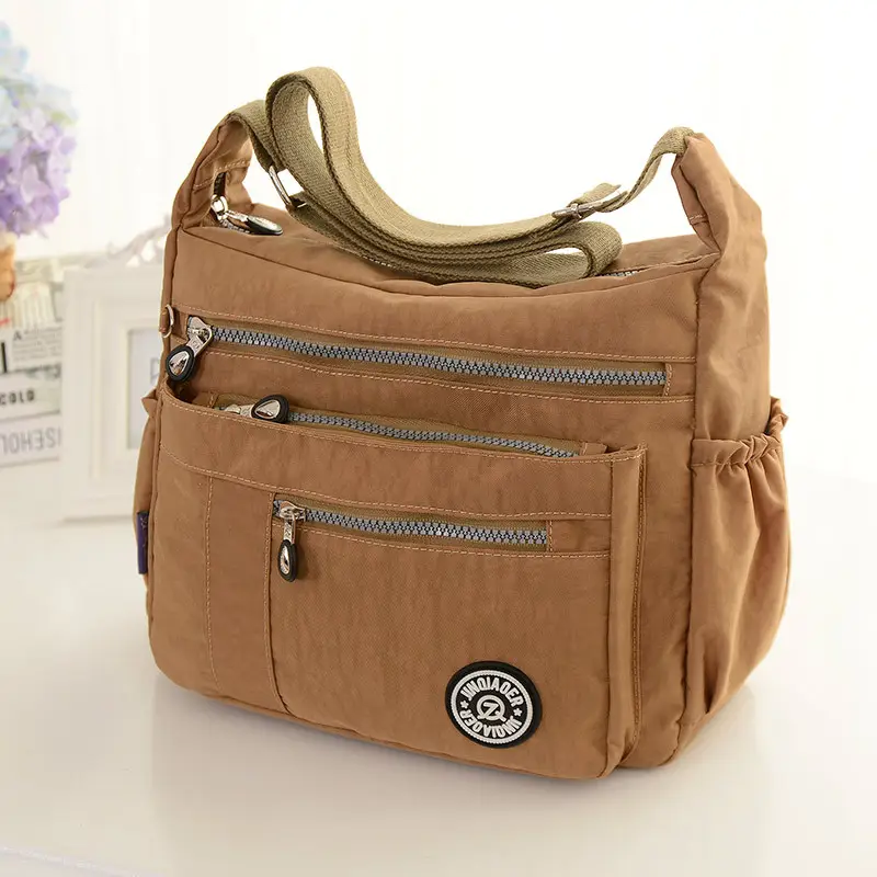 Women's Lightweight Wash Nylon Crossbody Bag Turquoise
