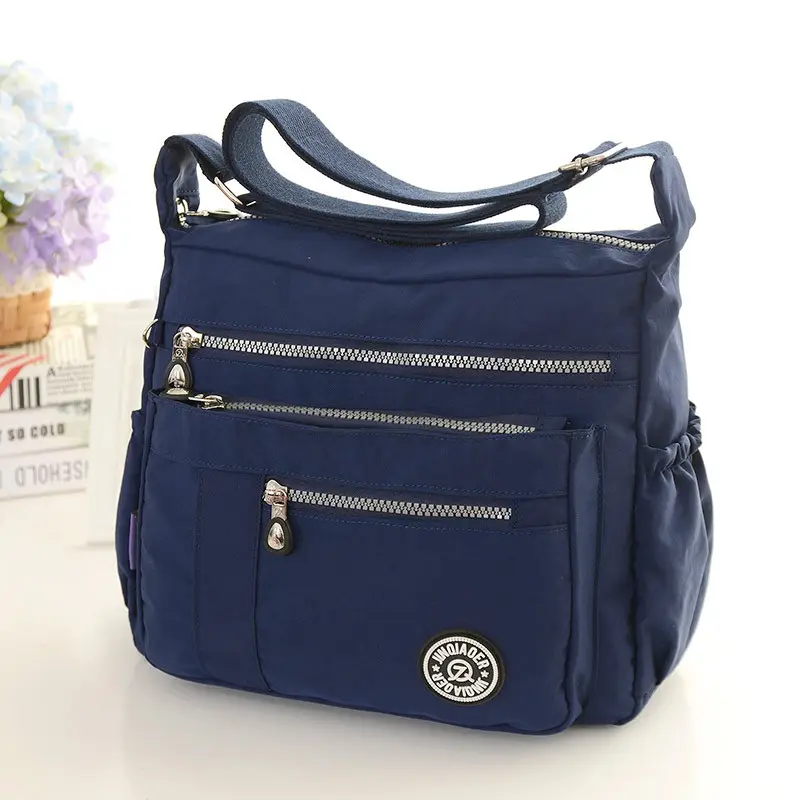 Women's Lightweight Wash Nylon Crossbody Bag Turquoise
