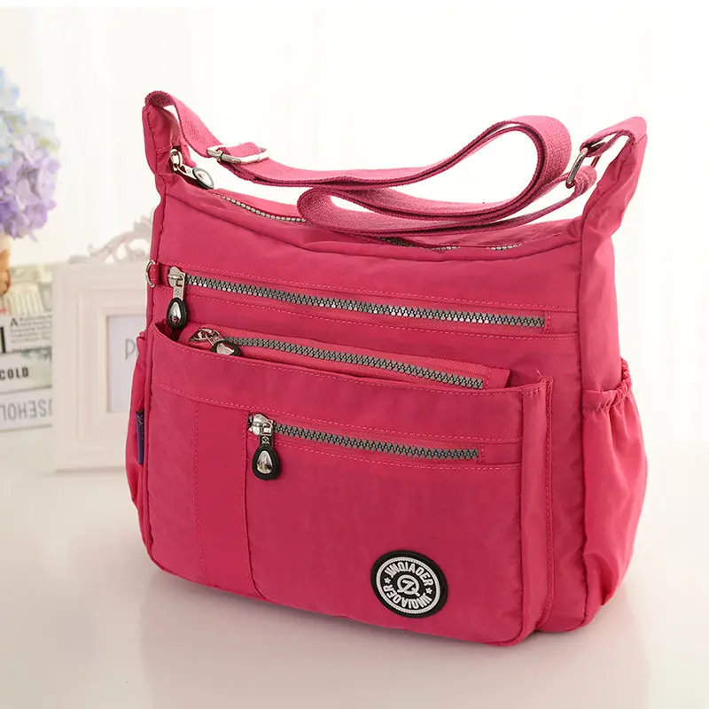 Women's Lightweight Wash Nylon Crossbody Bag Turquoise