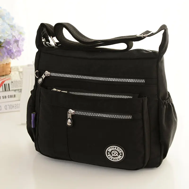 Women's Lightweight Wash Nylon Crossbody Bag Turquoise