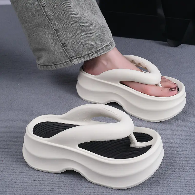 New EVA Thick Bottom Flip Flops Women's Summer Outer Wear Flip Flops Slippers Seaside Fashion Non-slip Soft Bottom Sandals for Women - Image 6