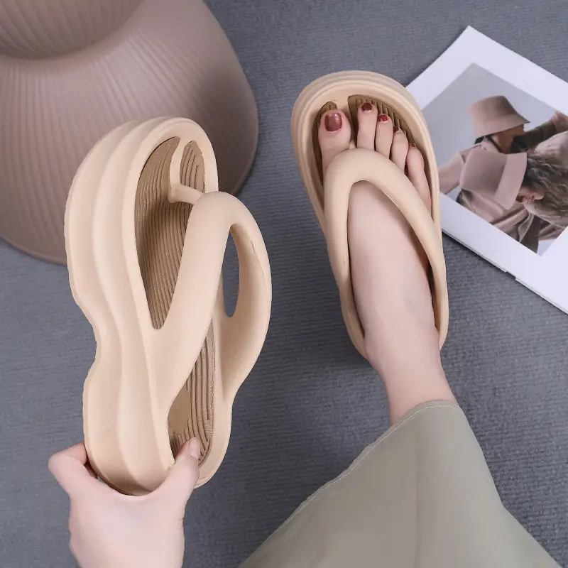New EVA Thick Bottom Flip Flops Women's Summer Outer Wear Flip Flops Slippers Seaside Fashion Non-slip Soft Bottom Sandals for Women - Image 7