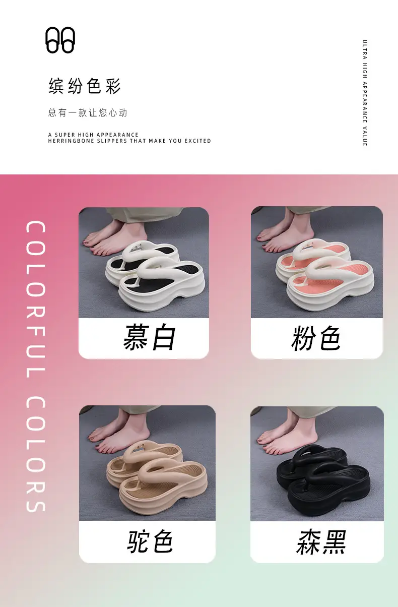 New EVA Thick Bottom Flip Flops Women's Summer Outer Wear Flip Flops Slippers Seaside Fashion Non-slip Soft Bottom Sandals for Women — feature 3