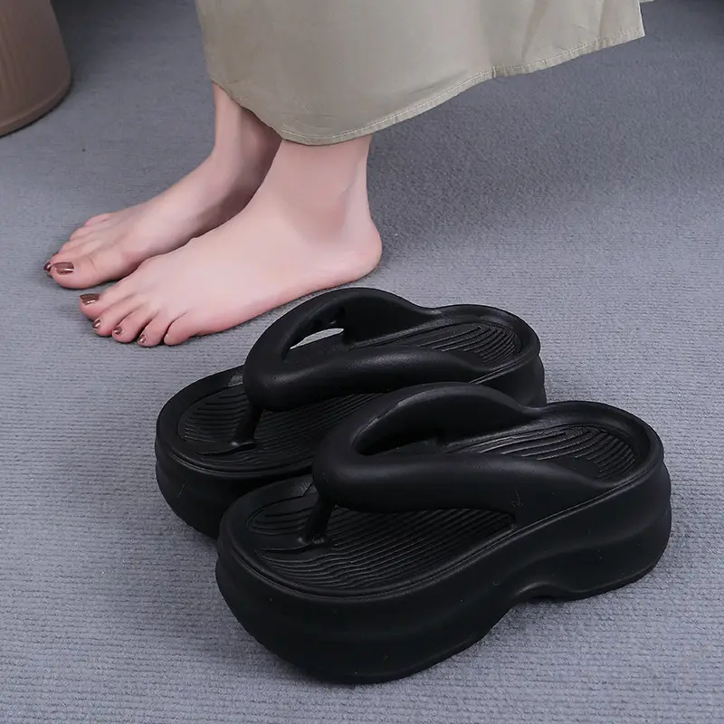 New EVA Thick Bottom Flip Flops Women's Summer Outer Wear Flip Flops Slippers Seaside Fashion Non-slip Soft Bottom Sandals for Women - Image 4