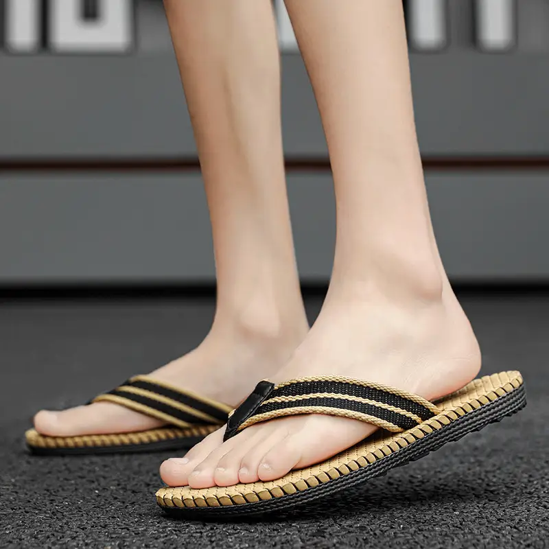 Vietnam Flip Flops Summer New Non-slip Casual Slippers Men's Woven Distinctive Beach Sandals Thailand Cross-border Trendy Slippers - Image 4