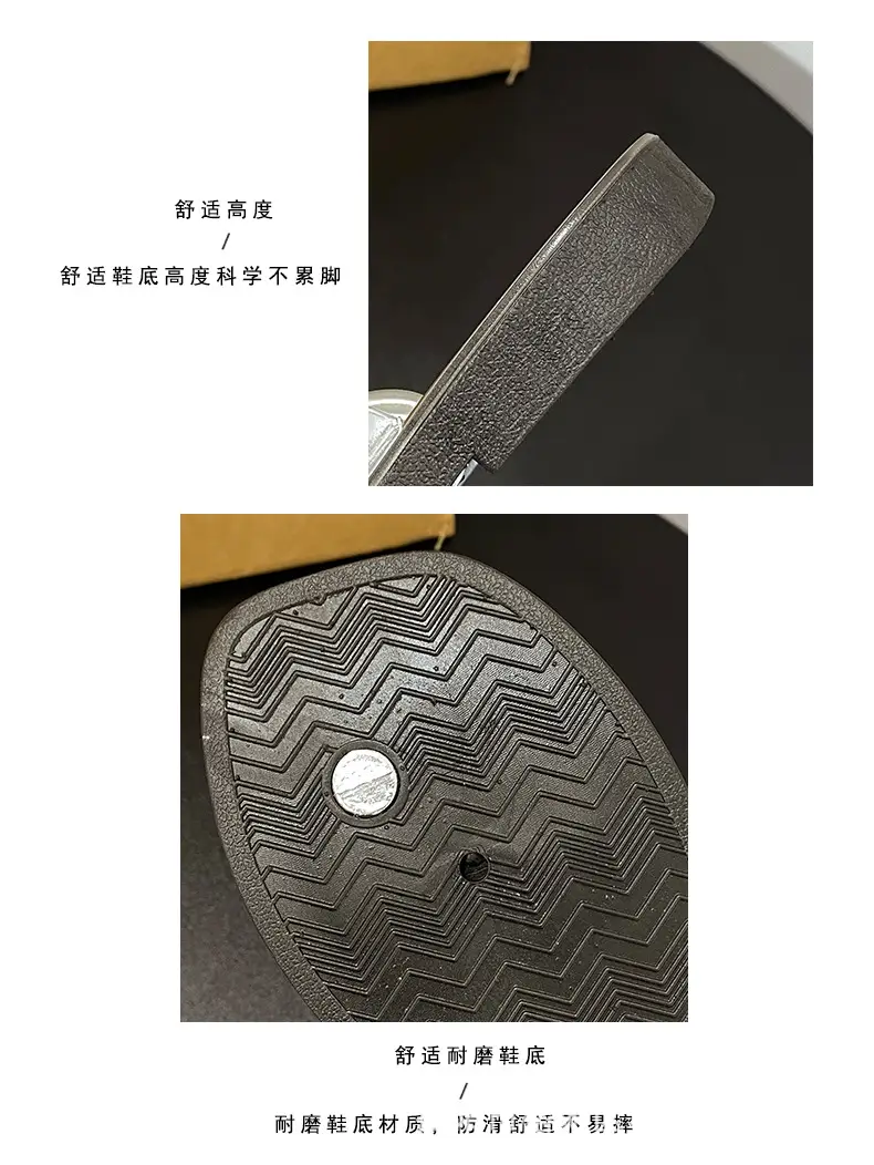 Fashion Trendy Thick Bottom silver Flip-Flops Women's Shoes 2024 Summer Outer Wear Flip-Flops Beach Sandals Women's Shoes — feature 6