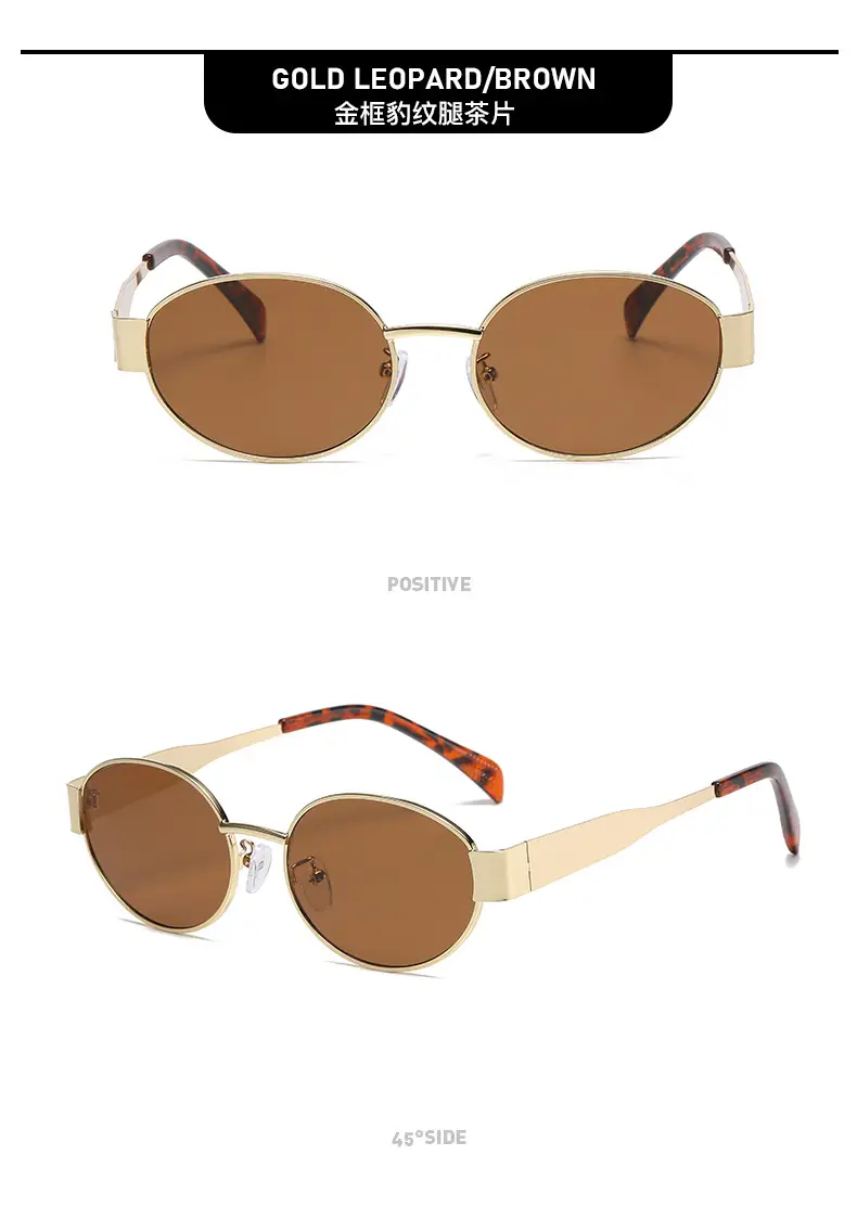 Metal Oval Sunscreen Sunglasses Cross Brand European American — feature 14