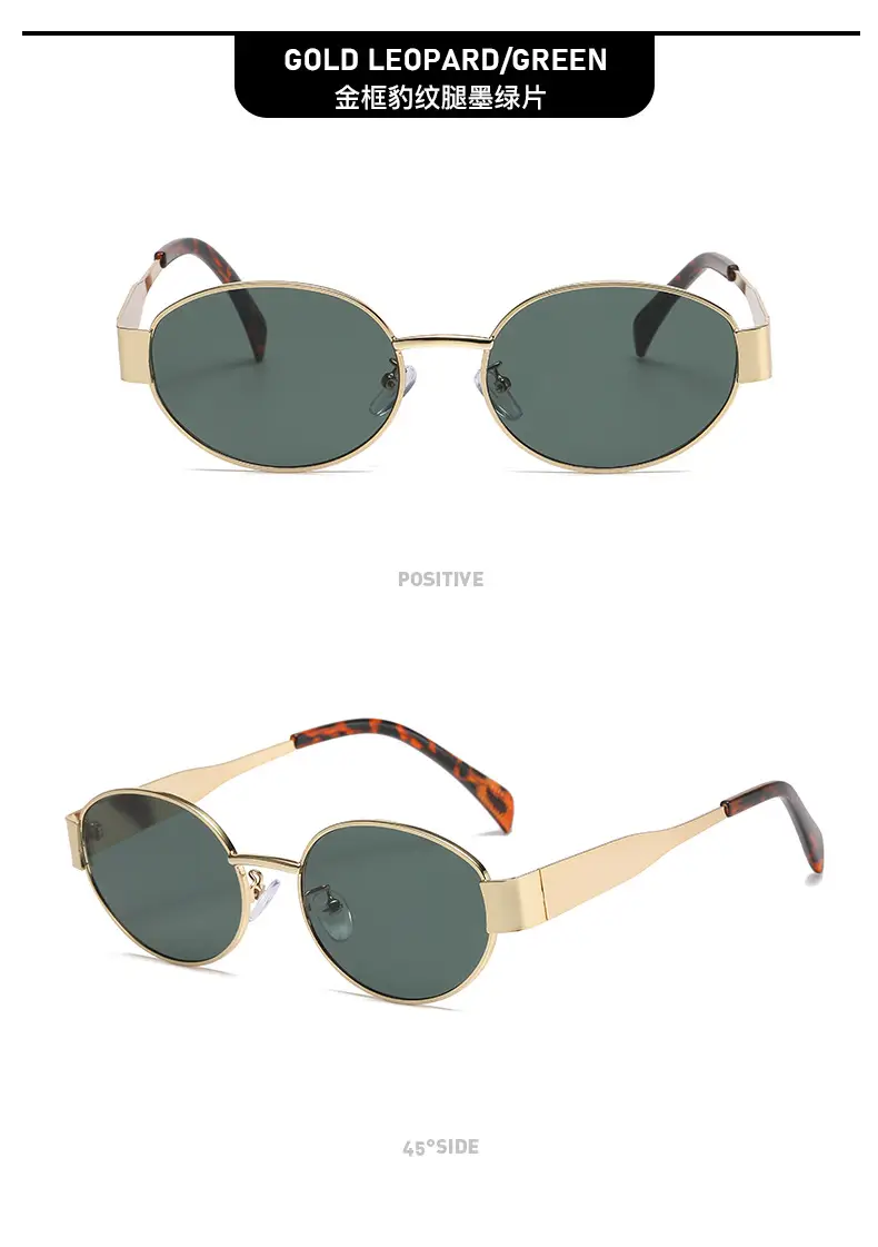 Metal Oval Sunscreen Sunglasses Cross Brand European American — feature 16