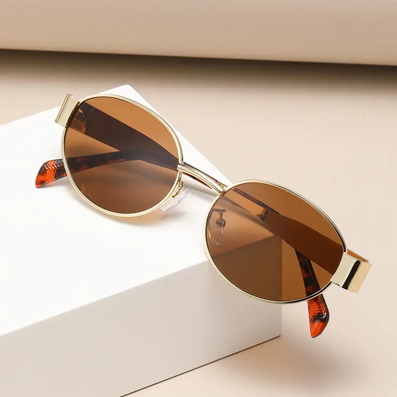 Metal Oval Sunscreen Sunglasses Cross Brand European American — feature 17