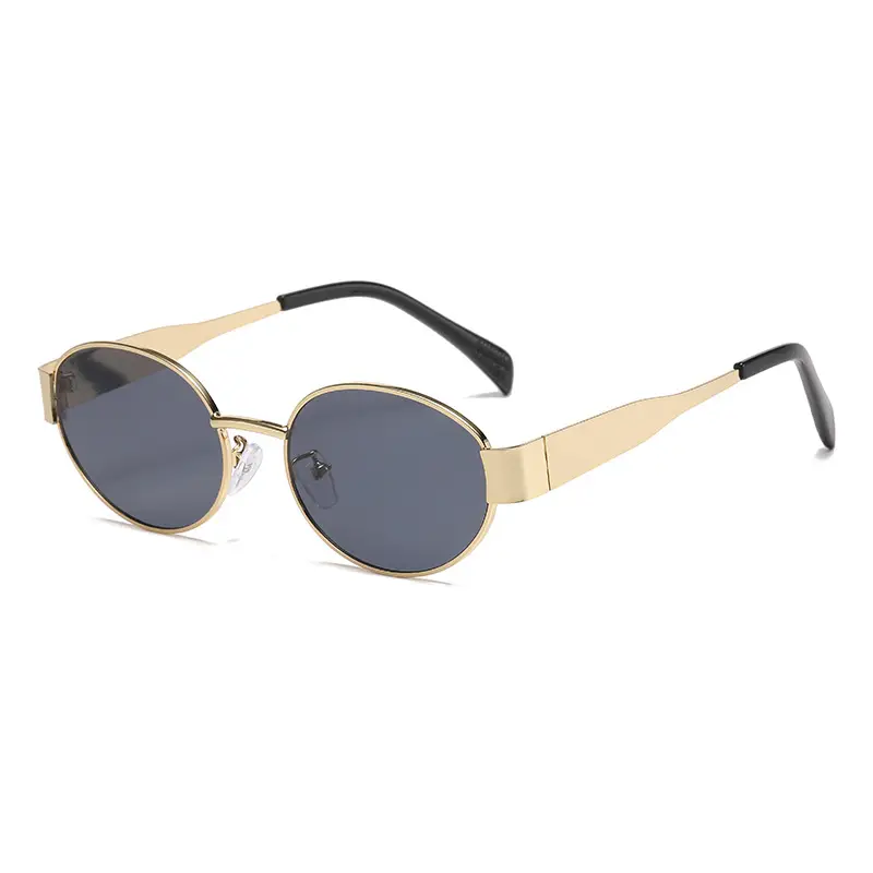 Metal Oval Sunscreen Sunglasses Cross Brand European American