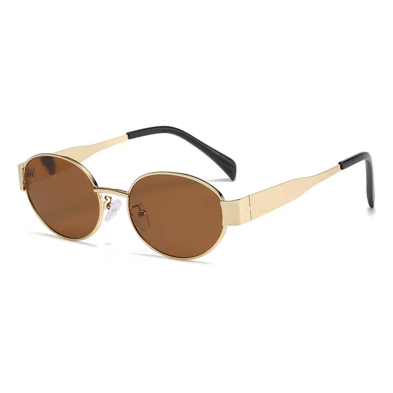 Metal Oval Sunscreen Sunglasses Cross Brand European American - Image 6