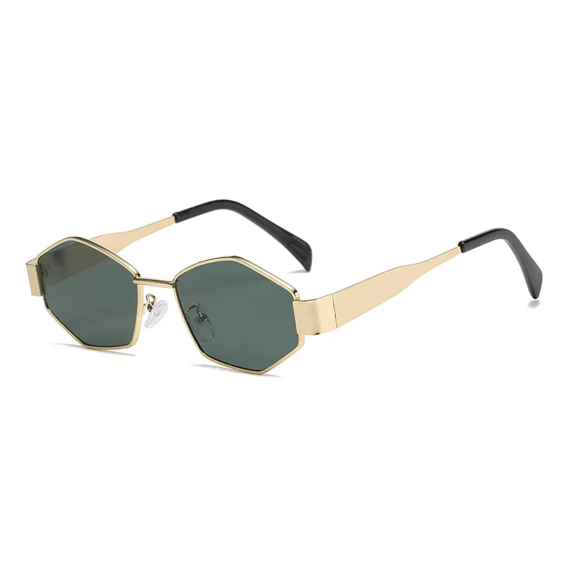 Women's Diamond Metal Retro Sunglasses Grey - Image 9
