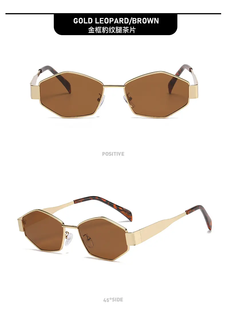 Women's Diamond Metal Retro Sunglasses Grey — feature 17
