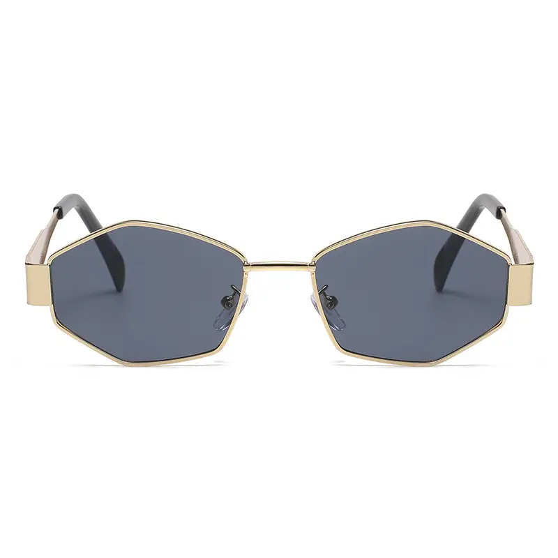 Women's Diamond Metal Retro Sunglasses Grey — feature 22