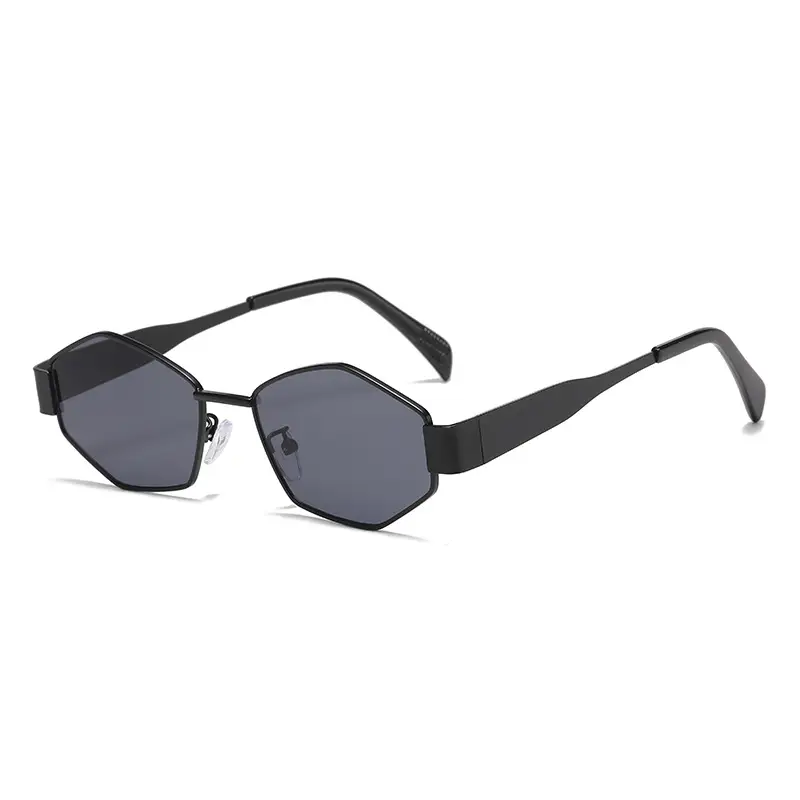 Women's Diamond Metal Retro Sunglasses Grey — feature 25