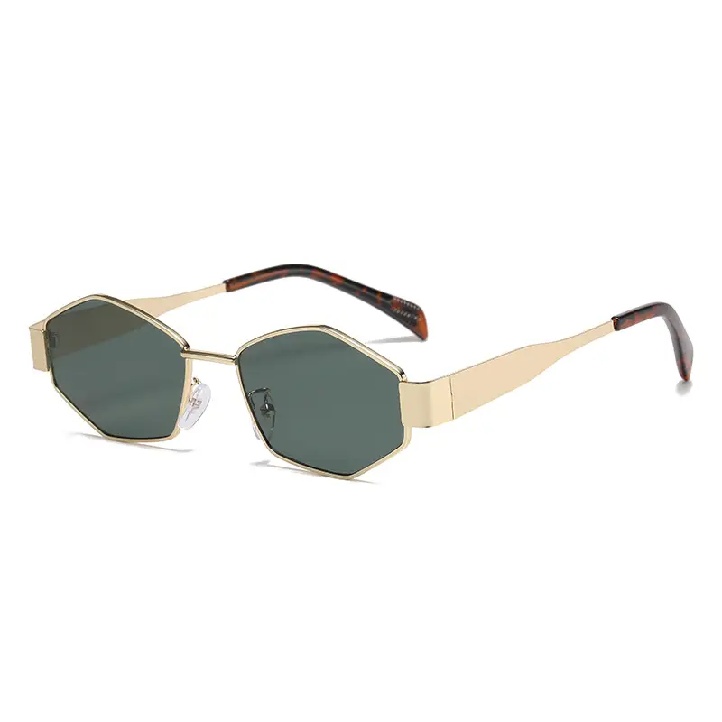 Women's Diamond Metal Retro Sunglasses Grey - Image 3