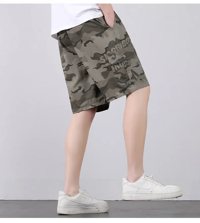Men Camo Cotton Shorts Summer Beach Wear — feature 38