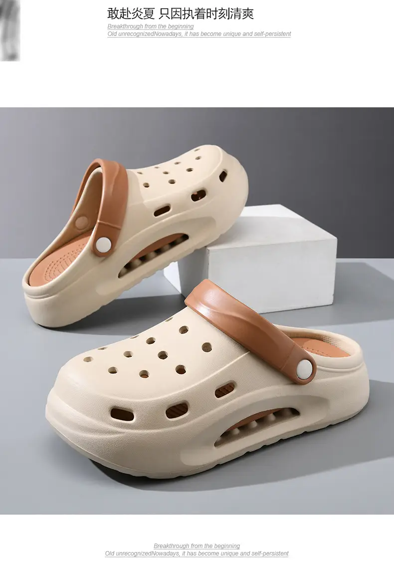Croc Shoes Summer Men's Eva Anti-Odor Breathable Slippers Non-Slip Wear-Resistant Outer Wear Non-Stinky Feet Baotou Beach Sandals — feature 12