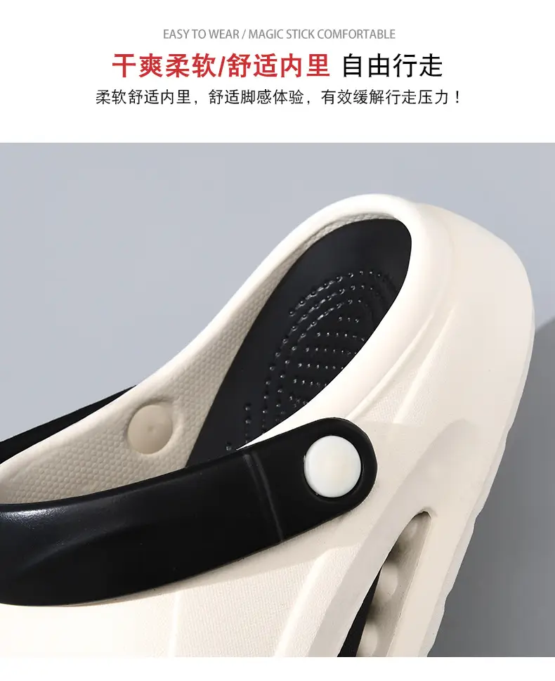 Croc Shoes Summer Men's Eva Anti-Odor Breathable Slippers Non-Slip Wear-Resistant Outer Wear Non-Stinky Feet Baotou Beach Sandals — feature 7