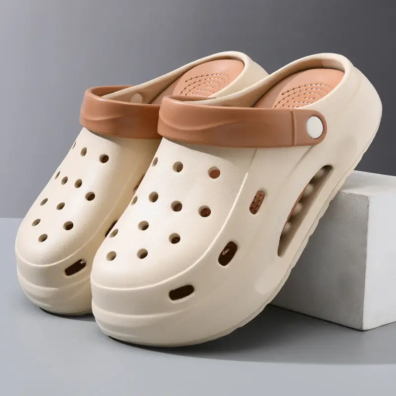 Croc Shoes Summer Men's Eva Anti-Odor Breathable Slippers Non-Slip Wear-Resistant Outer Wear Non-Stinky Feet Baotou Beach Sandals - Image 3